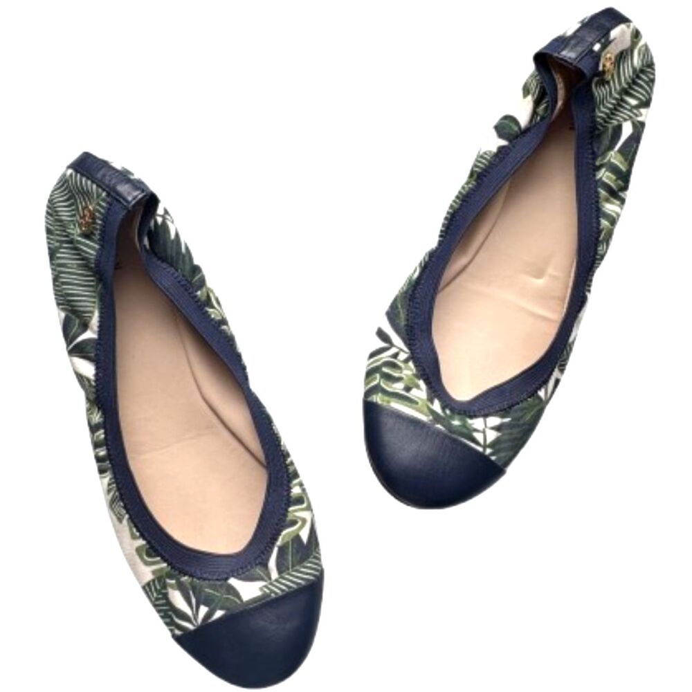Cole Haan Elbridge Ballet Flats Palm Print Floral Fabric Comfort Womens Size 8.5